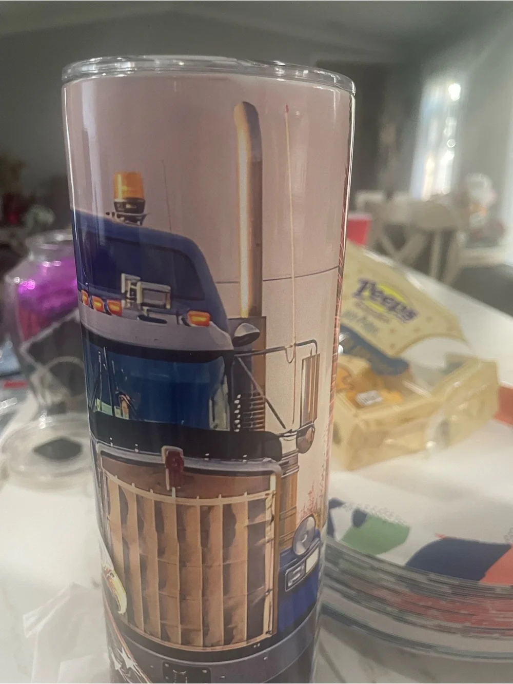 Patriotic Eagle & Semi Truck Travel Tumbler - Home Accents